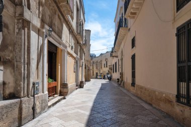 LECCE, İtalya - 12 Mayıs 2024: İtalya 'nın Apulia Bölgesi' ndeki Eski Lecce kasabasının muhteşem manzarası