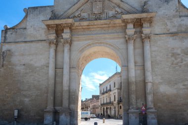 LECCE, İtalya - 12 Mayıs 2024: İtalya 'nın Apulia Bölgesi' ndeki Eski Lecce kasabasının muhteşem manzarası