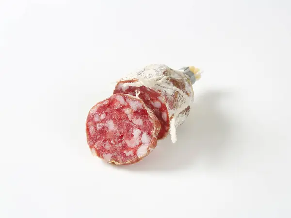 Piece Dry Cured French Sausage — Stock Photo, Image