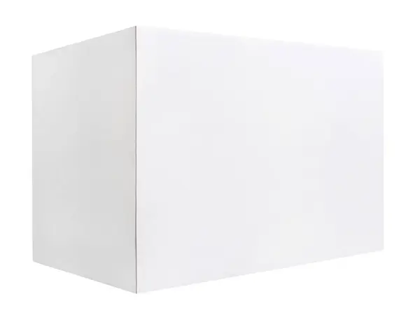 Порожня Біла Картонна Коробка Ізольована Білому Тлі Біла Прямокутна Коробка Стокове Фото