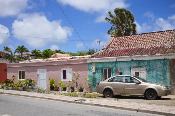 Oranjestad Aruba July 2022 Colorful Houses Wilhelminastraat Downtown Oranjestad Caribbean — Stock Photo, Image