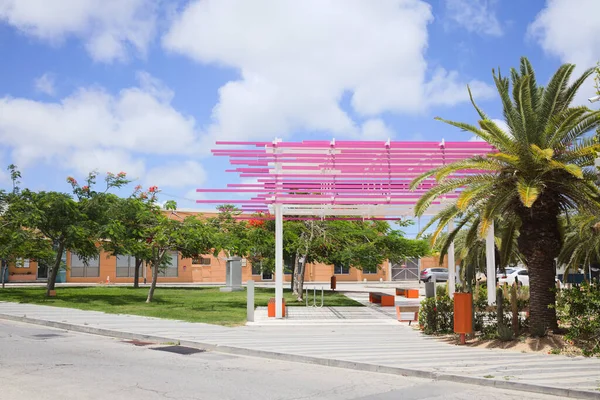 stock image ORANJESTAD, ARUBA - JULY 17, 2022: Gerrit Rietveld Park along Wilhelminastraat in downtown Oranjestad on the Caribbean island of Aruba