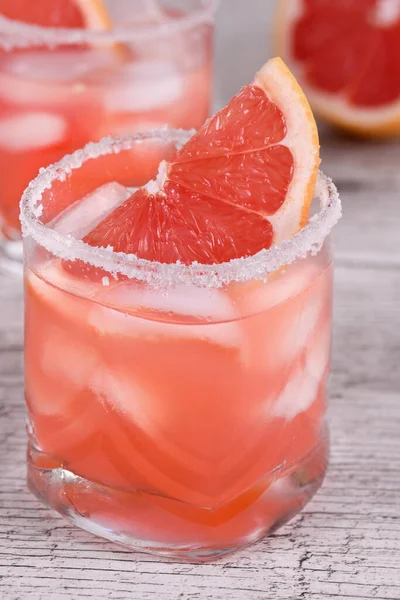 Cocktail Rafraîchissant Tequila Pamplemousse Bio Dans Verre — Photo