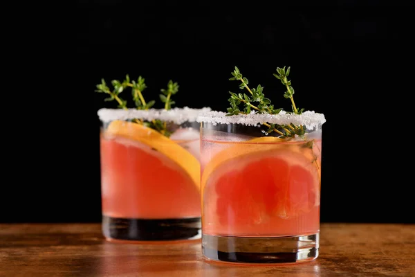 Pink Pamola Red Grapefruit Tequila Red Grapefruit Adds Perfect Amount — Stock Photo, Image