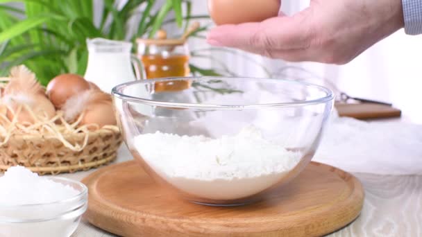 Making Thin Pancakes Recipe Suitable Stuffing Various Fillings Sugar Replaced — Stock Video