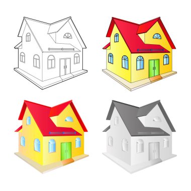 Beyaz arkaplan vektör illüstrasyonunda izole edilmiş ev logosu