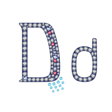 Büyük harf ve küçük harf İngiliz dili tasarımcısı alfabesi değerli taş stili, vektör illüstrasyonu. Markalaşma, logolar, tipografi, mücevher tasarımı ve prim projeleri için uygundur