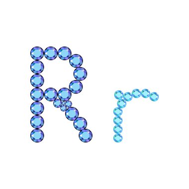 Büyük harf ve küçük harf İngiliz dili tasarımcısı alfabesi değerli taş stili, vektör illüstrasyonu. Markalaşma, logolar, tipografi, mücevher tasarımı ve prim projeleri için uygundur