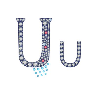 Büyük harf ve küçük harf İngiliz dili tasarımcısı alfabesi değerli taş stili, vektör illüstrasyonu. Markalaşma, logolar, tipografi, mücevher tasarımı ve prim projeleri için uygundur