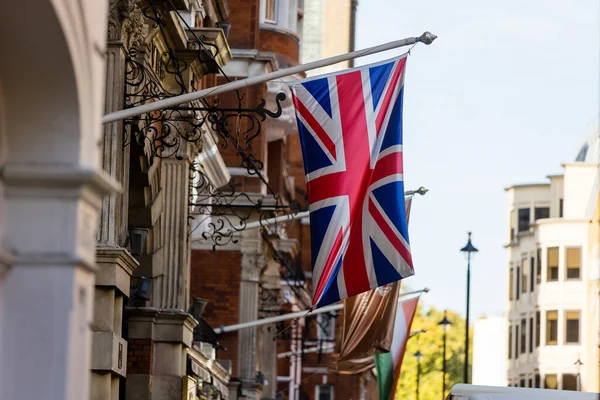 Bandiera Britannica Sventola Nel Vento Londra Inghilterra — Foto Stock
