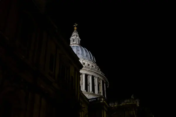 Cattedrale Saint Paul Londra Famoso Punto Riferimento Dettaglio Vista Notte — Foto Stock