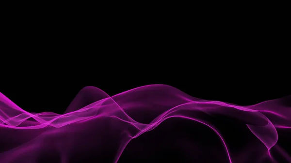 Abstrakte Wellen Transparenter Farbenfroher Energie Auf Schwarzem Hintergrund Illustration Rendering — Stockfoto