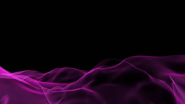 黒の背景に透明色のエネルギーの抽象波 3Dイラスト レンダリング — ストック写真