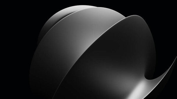 Абстрактный фон искушает дисторсированной, струящейся и жгучей серебряной геометрией. 3D иллюстрация, рендеринг (CGI))