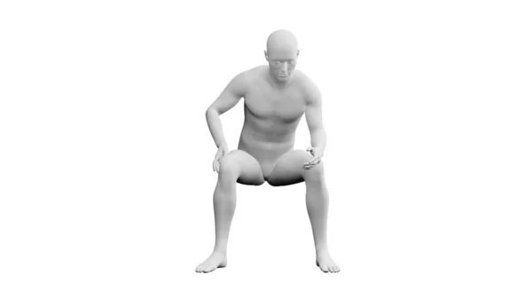 Beautiful Athletic Young Man Posing Isolated White Background Illustration Rendering — Stock Photo, Image