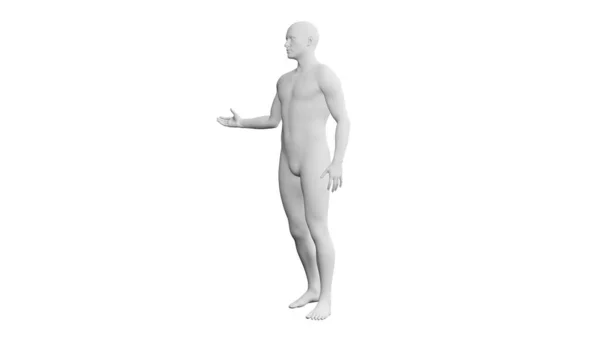 Prachtige Atletische Jongeman Poseren Geïsoleerd Witte Achtergrond Illustratie Weergave Kunstmatige — Stockfoto