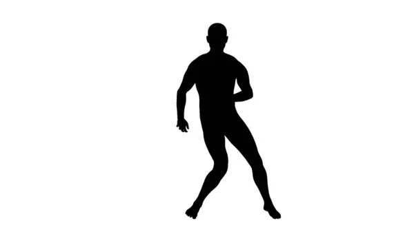 Silhouette Beautiful Young Athletic Man Dancing Isolated Transparent Background Illustration — Stock Photo, Image