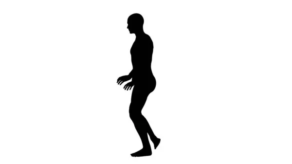 Silhuett Vacker Ung Atletisk Man Promenader Isolerad Transparent Bakgrund Illustration — Stockfoto