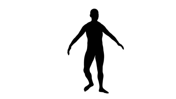 Силуэт Красивого Молодого Спортсмена Танцующего Изолированного Прозрачном Фоне Иллюстрация Рендеринг — стоковое фото