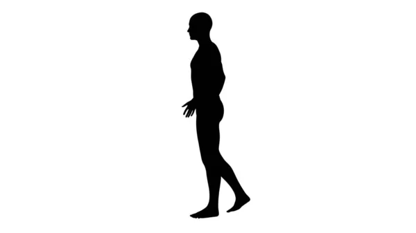 Silhuett Vacker Ung Atletisk Man Promenader Isolerad Transparent Bakgrund Illustration — Stockfoto