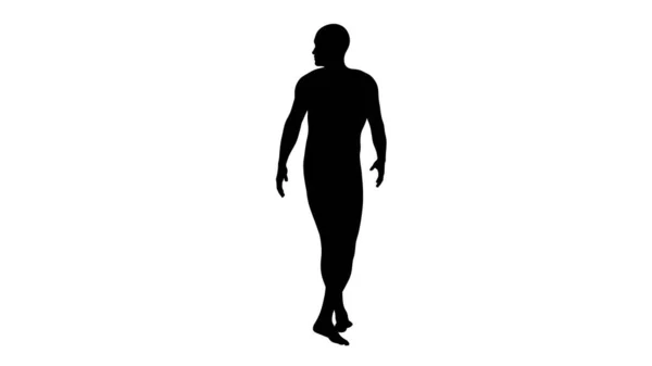 Silhouette Beautiful Young Athletic Man Looking Back Isolated Transparent Background — Stock Photo, Image