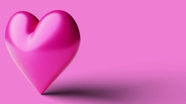 pembe bir arka plan üzerinde parlak pembe kalp