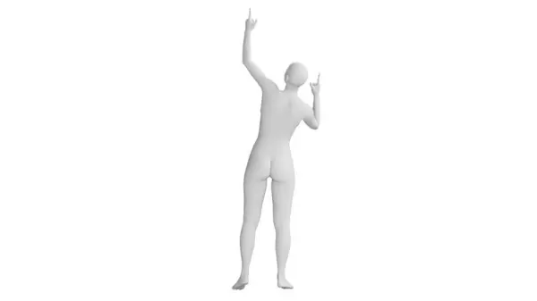 stock image Female Mannequin Pointing Upward Isolated on White Background. Back View