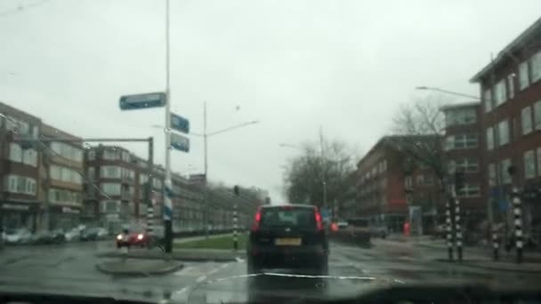 Роттердам Нидерланды Марта 2023 Года Вид Автомобильного Движения Дороге Городе — стоковое видео