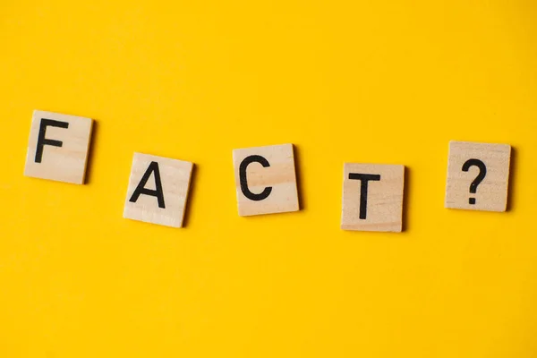 Fact Question Yellow Background — Stock Photo, Image