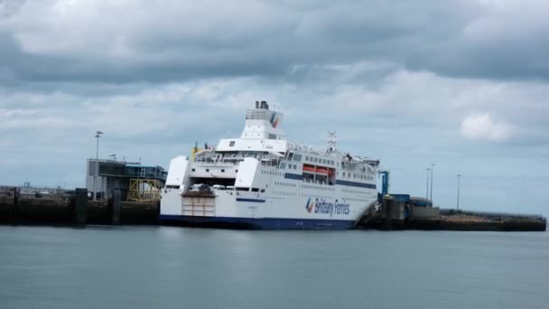 Douvres France Août 2023 Vue Des Ferries Bretons Sur Océan — Video