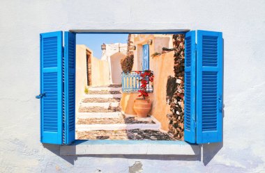 santorini Island, Yunanistan oia köyün geleneksel Yunan mimarisi