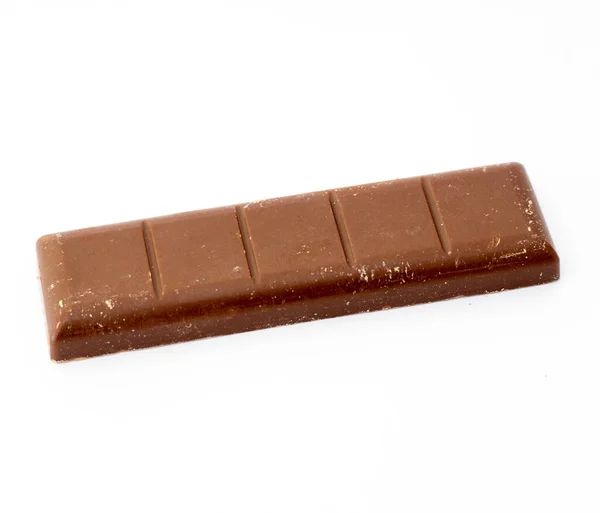 Barra Chocolate Inteira Sobre Fundo Branco — Fotografia de Stock
