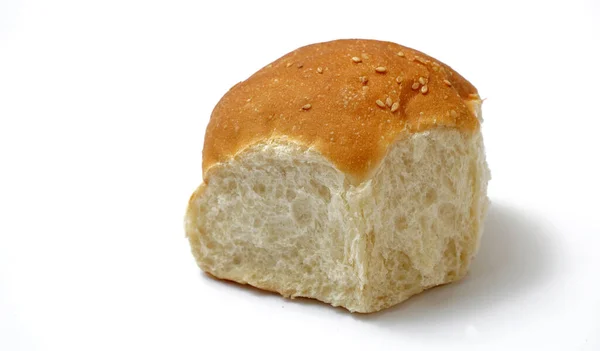 Ψωμί Κομμένο Απομονωμένο Λευκό Φόντο — Φωτογραφία Αρχείου