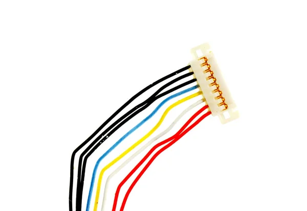 Colorful Color Coded Wires Connector White Background — Stock Photo, Image