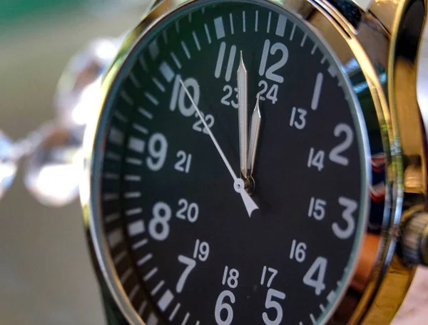 Nahaufnahme Der Armbanduhr Details Zeitkonzept — Stockfoto