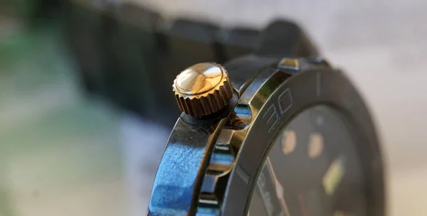 Close Wrist Watch Details Time Concept — Stock Photo, Image