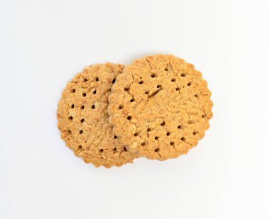 Beyaz arkaplanda integral çerez üst görünümü.