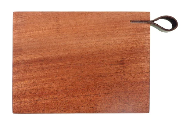 Square Kitchen Board Made Mahagony Wood Iisolated White — Stock Photo, Image