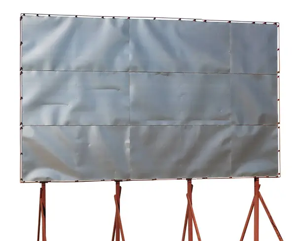 Çelik Levhalardan Yapılmış Büyük Boş Bir Reklam Panosu Beyazda Izole Stok Resim