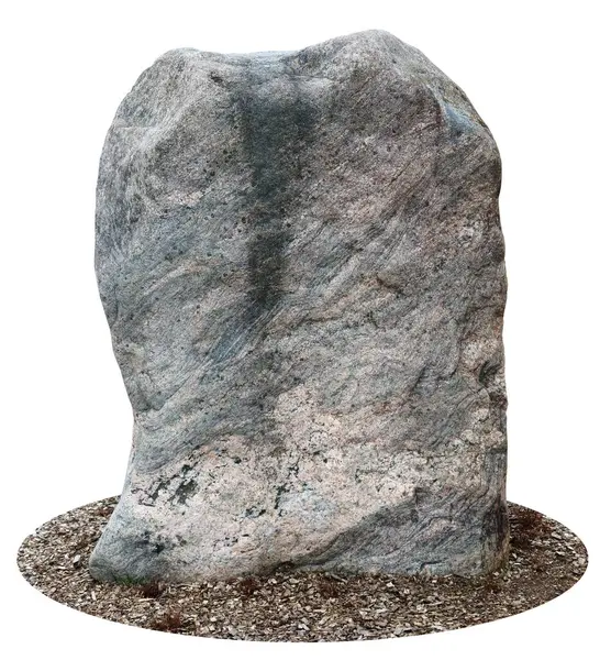 Pedra Granito Vertical Enorme Isolado Branco Imagens Royalty-Free