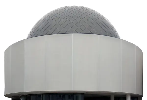 Cúpula Del Nuevo Planetario Pequeña Escuela Aislado Sobre Blanco Imagen De Stock