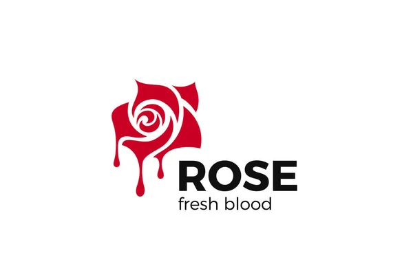 Liquid Rose Logo Virág Absztrakt Design Vektor Sablon — Stock Vector