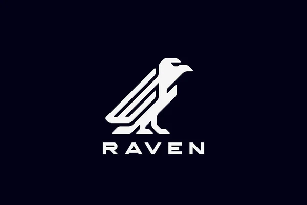 Raven Eagle 기하학적 디자인 템플릿 — 스톡 벡터