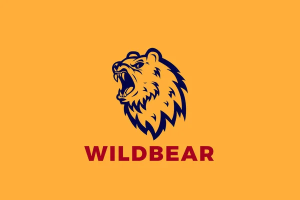 Bear Logo Head Absztrakt Agresszív Sport Emblem Kabala Vektor Dizájn — Stock Vector
