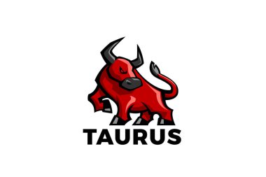 Kızgın Boğa Öküz Logosu Soyut Spor Tasarım Vektörü