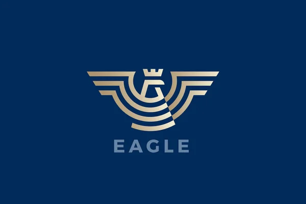 Modèle Vectoriel Conception Luxe Héraldique Géométrique Ailes Logo Aigle Falcon — Image vectorielle