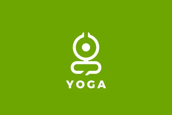 Logo Yoga Lotus Pose Astratto Modello Vettoriale Progettazione Geometrica — Vettoriale Stock