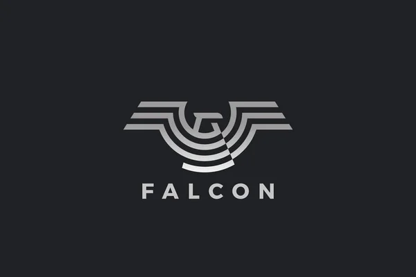 Falcon Logo Wings Geometrikus Heraldic Luxury Design Vector Sablon Sas — Stock Vector