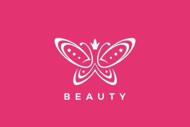 Kelebek Logosu Zarif Güzellik Moda Mücevher Tasarımı Vektör Şablonu. Kozmetik Markası Logotype konsept simgesi.