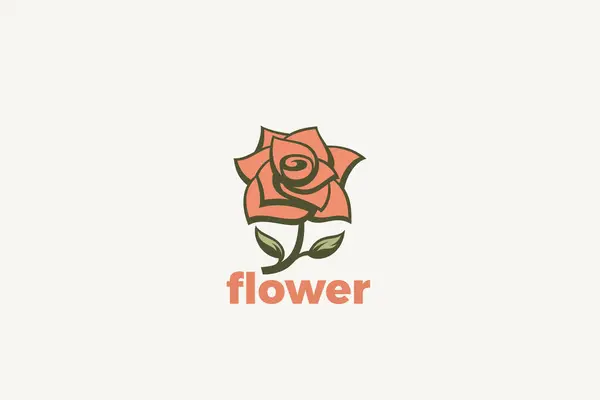 Rose Flower Logo Abstrakt Design Vektor Mall Lyx Mode Kosmetika — Stock vektor